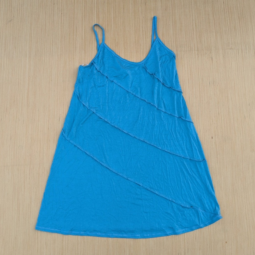 NWT Earthbound Boho Teal Tiered Stretch Mini Sundress Women's Small Dress